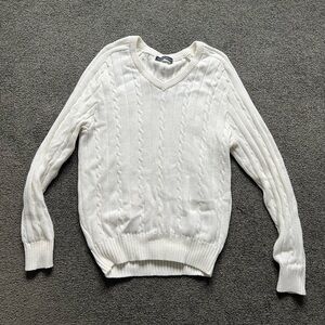Brandy Melville White V-Neck Sweater